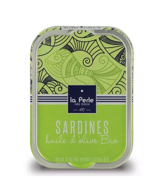 Ekologiska sardiner i extra jungfruolivolja handpackade i Frankrike