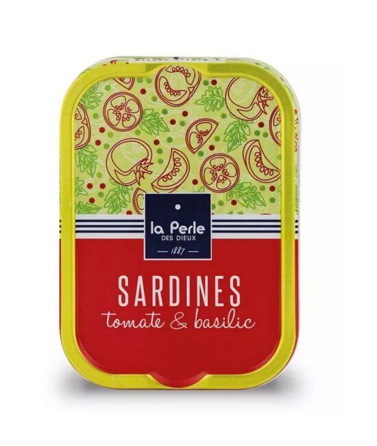 Sardiner med tomat och basilika handpackade i Frankrike