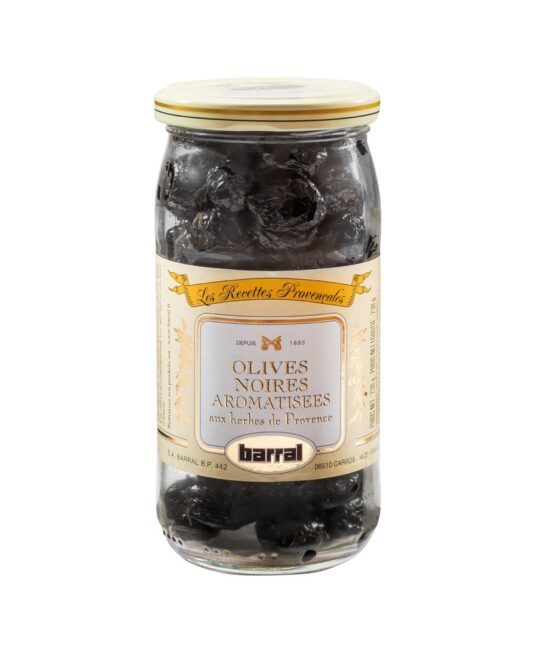Barral svarta oliver med Provencekryddor i glasburk 230g
