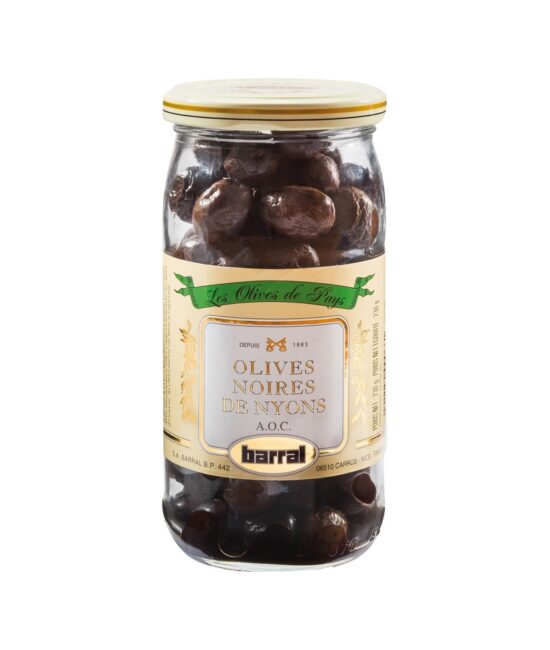 Barral svarta oliver från Nyons AOP i glasburk 230g