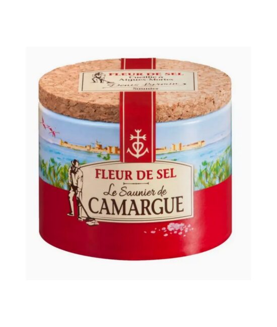 Fleur de Sel från Camargue 125g i korkburk, handskördat havssalt från Frankrike.