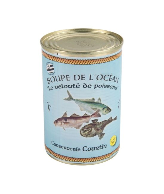 Burk med Havets fisksoppa från Conserverie Courtin, Concarneau, Bretagne, 400 g, 2 portioner.