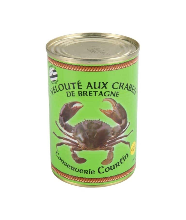 Burk med krabsoppa från Conserverie Courtin, Concarneau, Bretagne, 400 g.